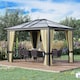 image 2 of Outsunny 3 x 3.6m Hardtop Gazebo Canopy with Mosquito Netting and Curtains