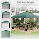 image 6 of Outsunny 3x3 (M) Pop Up Gazebo Party Tent w/ 2 Sidewalls, Weight Bags, Green