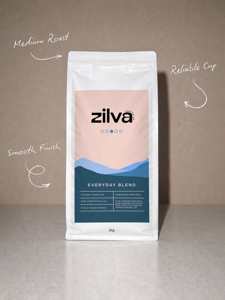 image 1 of Zilva Everyday Blend Coffee Beans - Medium Roast - 1Kg