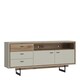 image 1 of Rivero 2 Door 3 Drawer Open Shelf Sideboard in Grey and Oak