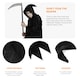 image 2 of Grim Reaper Costume - Long Cape with Hood Black | S