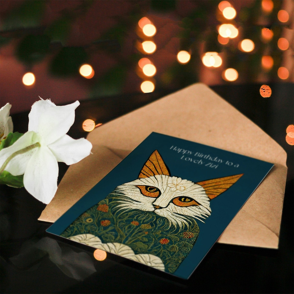 image 1 of Lovely Zizi Medieval Flower Lover non Binary Birthday Card