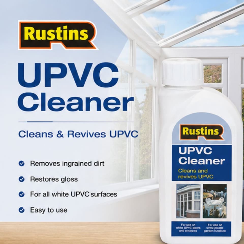 image 1 of Rustins UPVC Cleaner 500ml Removes Stubborn Stains Restores Shine