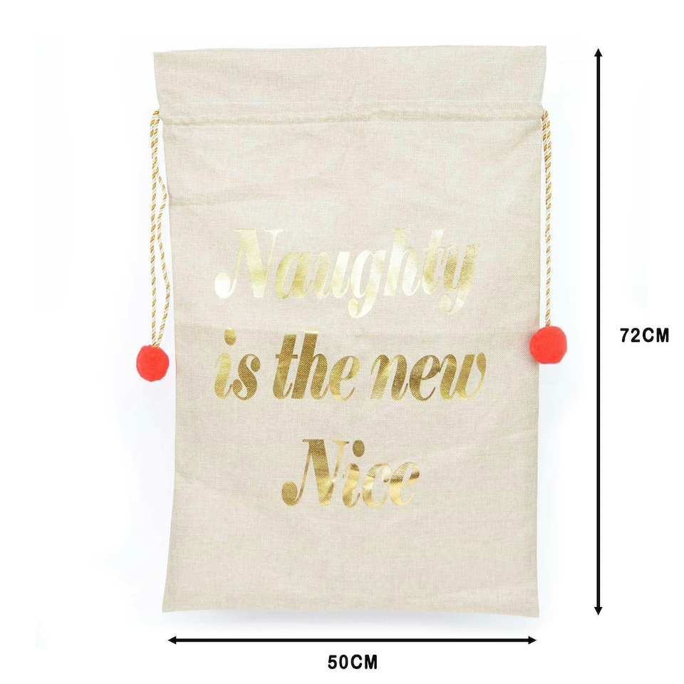 image 1 of Santa Sack Naughty Is The New Nice Christmas Bag 72x50cm