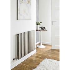 600mm (H) x 1000mm (W) - Stainless Horizontal Radiator (Paris) - SINGLE Panel - (0.6m x 1m) - Depth 63mm