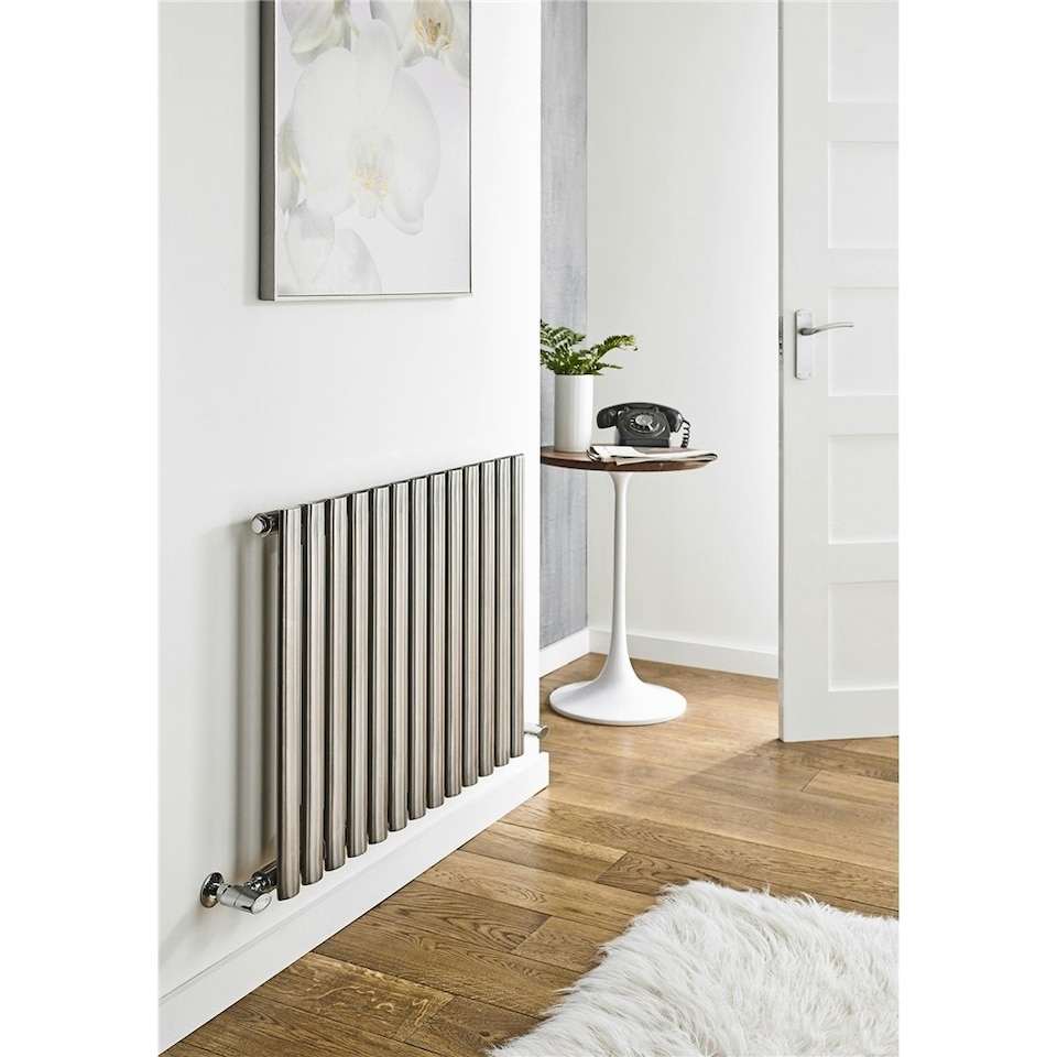 image 1 of 600mm (H) x 1000mm (W) - Stainless Horizontal Radiator (Paris) - SINGLE Panel - (0.6m x 1m) - Depth 63mm