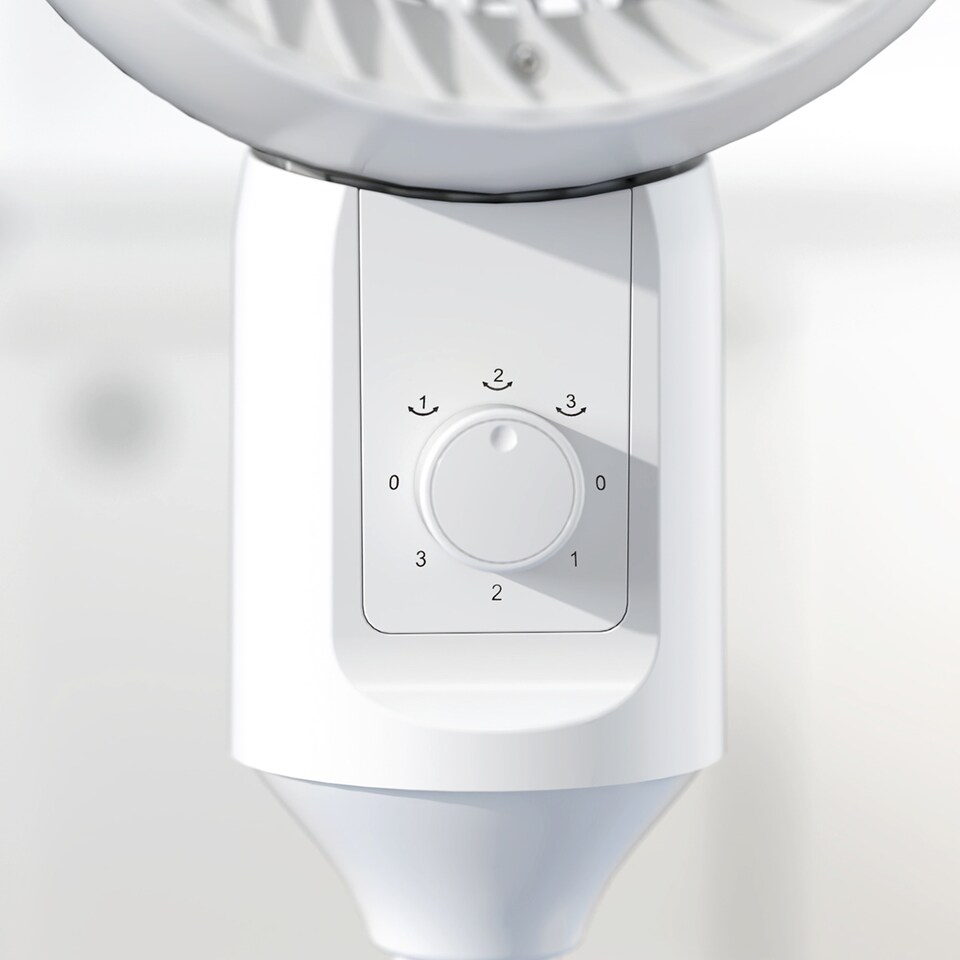 image 1 of HOMCOM 9 Pedestal Fan, 70 Oscillation 90 Vertical Tilt Oscillating Air Circulator with 3 Speeds, Standing Fan for Home Office, Bedroom, White