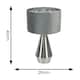 image 3 of ValueLights Jax Chrome Dimmable Touch Table Lamp with Grey Velvet & Chrome Inner Lamp Shade