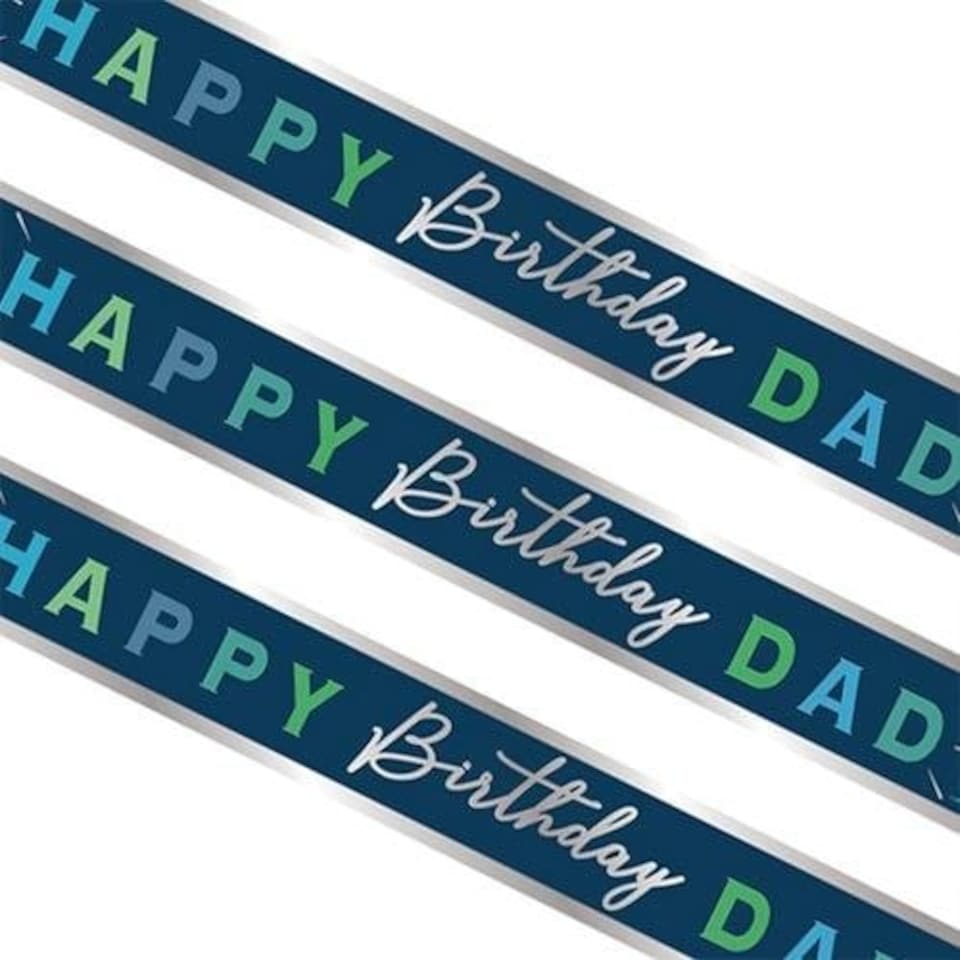 Happy Birthday Dad Foil Banner 274cm Blue