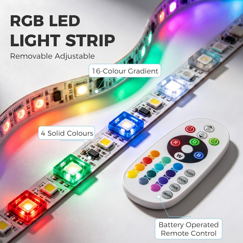 image 1 of HOMCOM TV Stand with RGB LED Lights for 75-Inch TV
