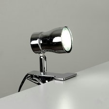 ValueLights Adjustable Clamp On Desk Lamp Spotlight In Polished Chrome Finish