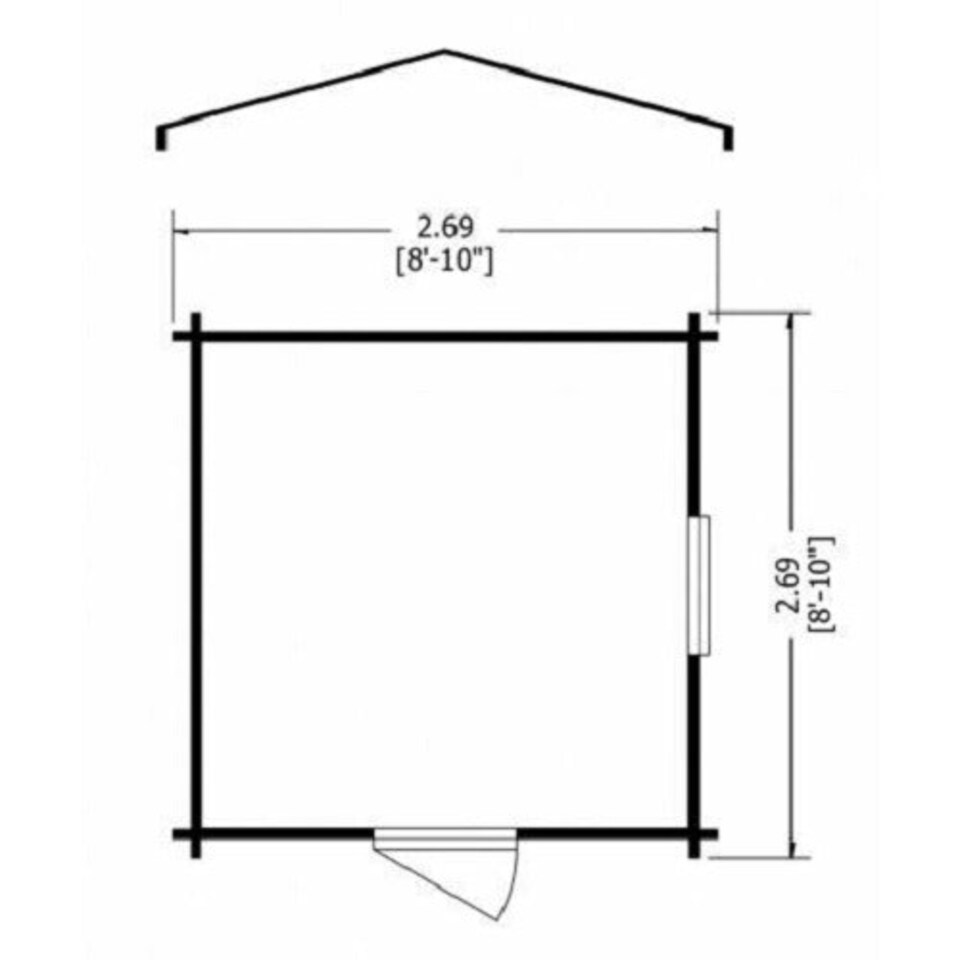 image 1 of Camelot Log Cabin Home Office Garden Room Approx 9 x 9 Feet | Brown