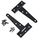 image 2 of 4in / 102mm Heavy Duty T Tee Hinges For Shed + Garden Gates Black Finish 8pc