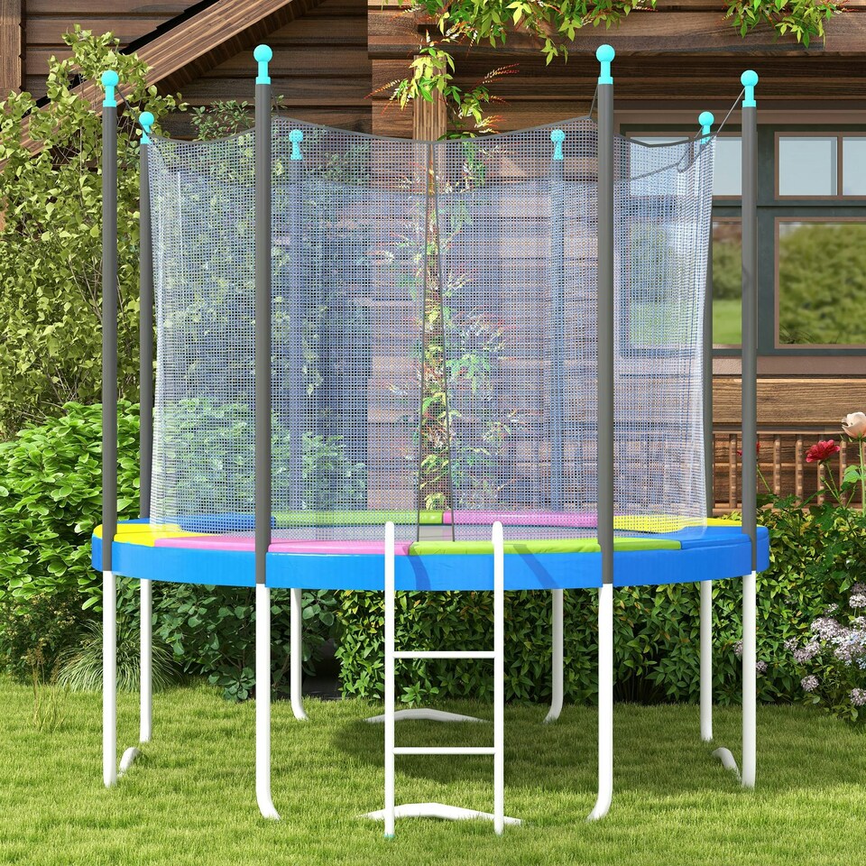image 1 of SPORTNOW 8FT Trampoline Pad Spring Cover, Waterproof, Multi-Colored