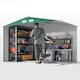 image 9 of Outsunny 9 x 6ft Metal Garden Shed, Outdoor Storage Tool House with Ventilation Slots, Foundation Kit and Lockable Double Doors, Green