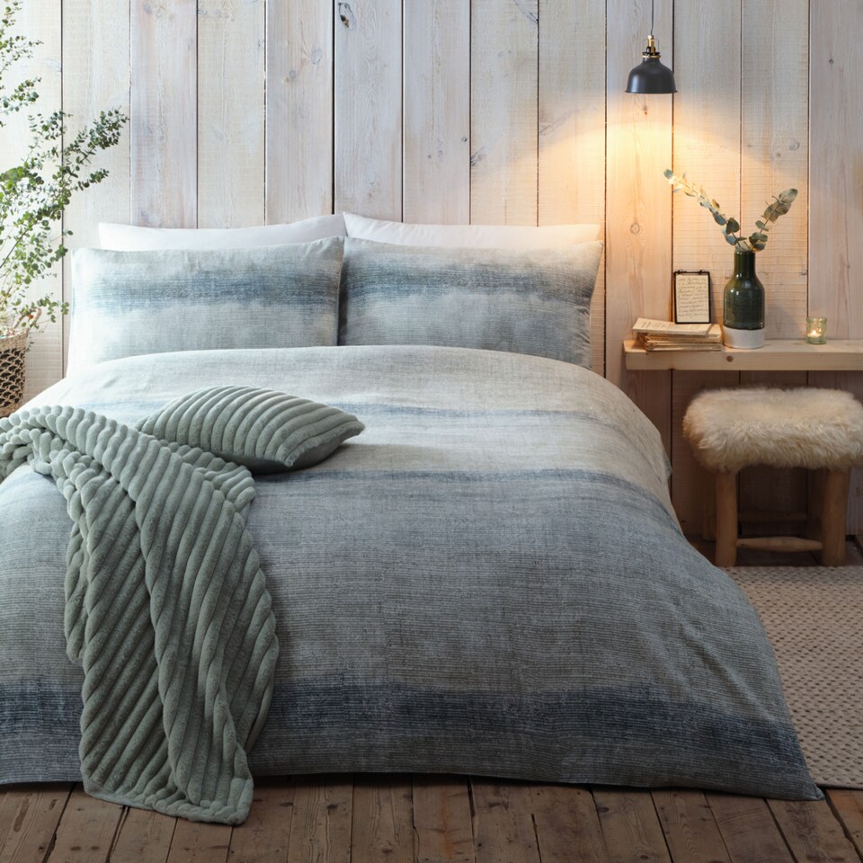 image 1 of Appletree Anson Stripe Duvet Cover Set Green