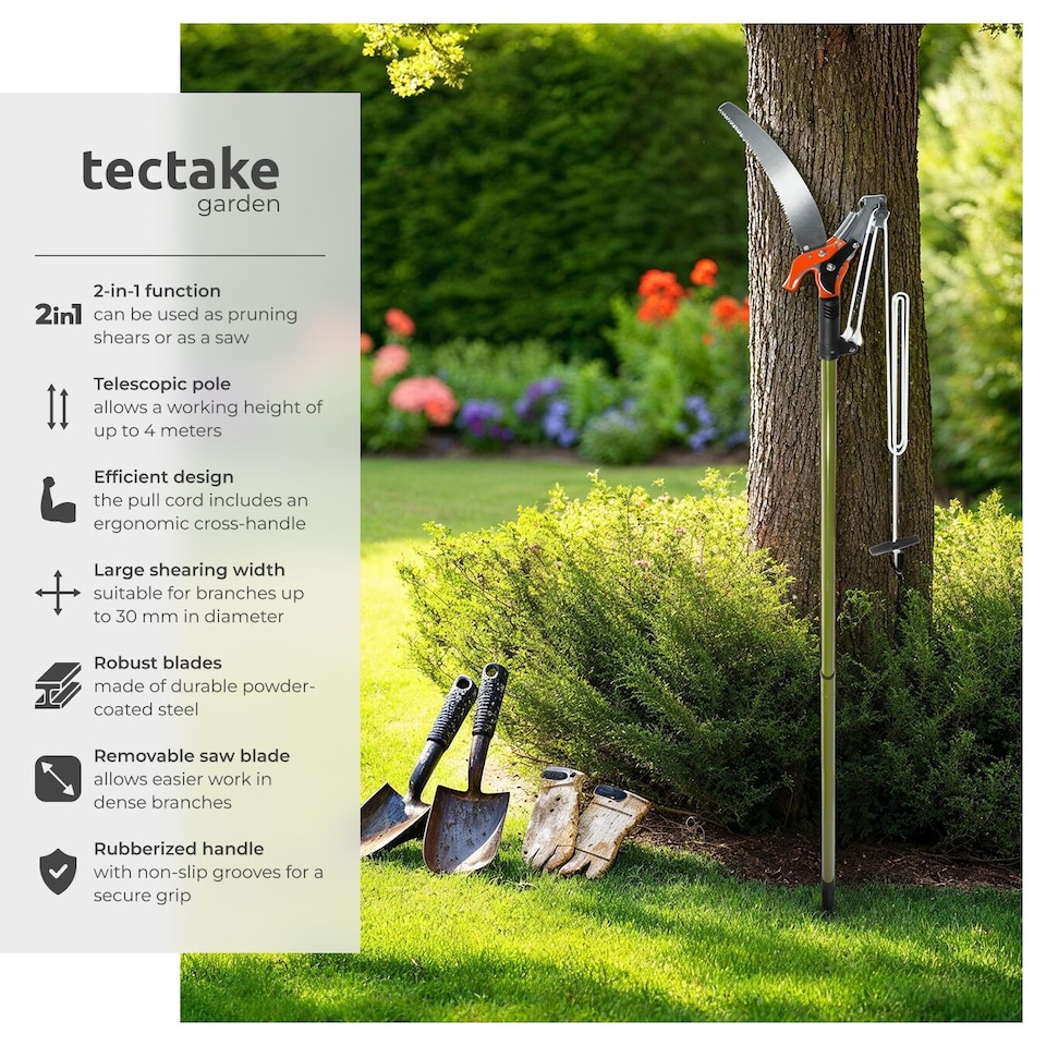 image 1 of Shears - telescopic pruners with cable and saw function