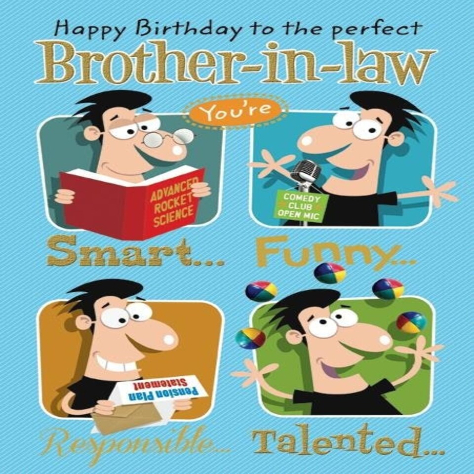 Words 'n' Wishes Traditional Humorous Brother-in-Law Birthday Card