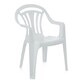 image 1 of 4 x White Stackable Plastic Low Back Garden Chairs For Patios & Outdoor Picnics White