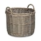 image 5 of Set of 2 Round Straight-Sided Wicker Log Storage Basket