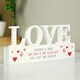 image 1 of Personalised Red Hearts Wooden Love Ornament