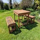 image 1 of Contemporary 4 Seater Garden Table and Bench Set - Timber - L100 x W150 x H75 cm - Fully Assembled