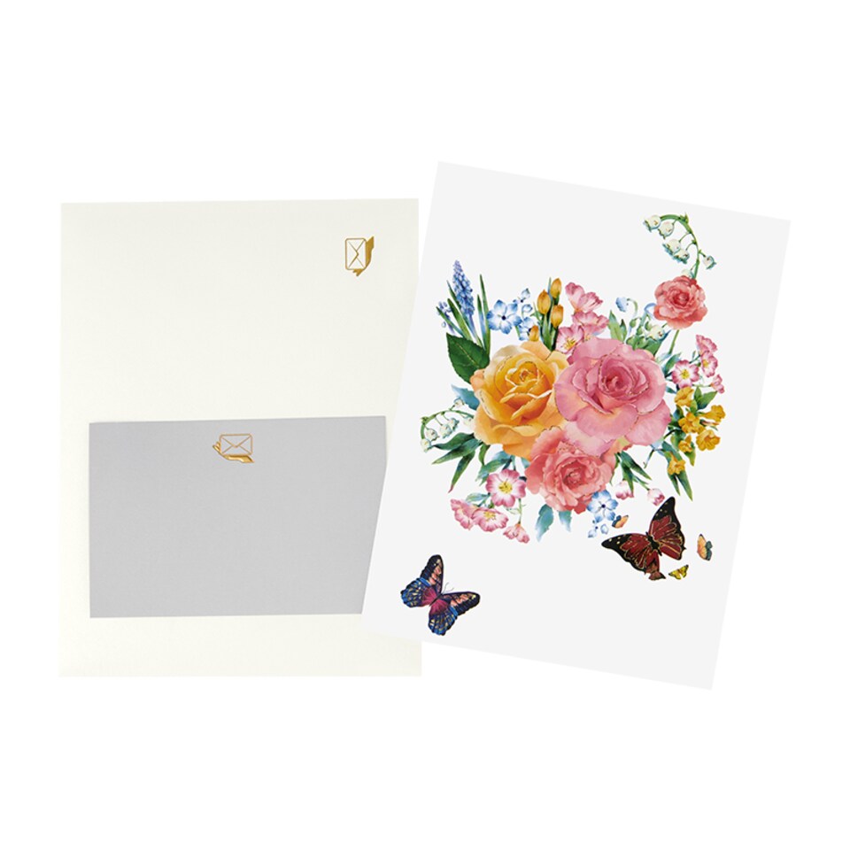image 1 of Wings of Joy Butterfly & Flower 3D Pop Up Greeting Card