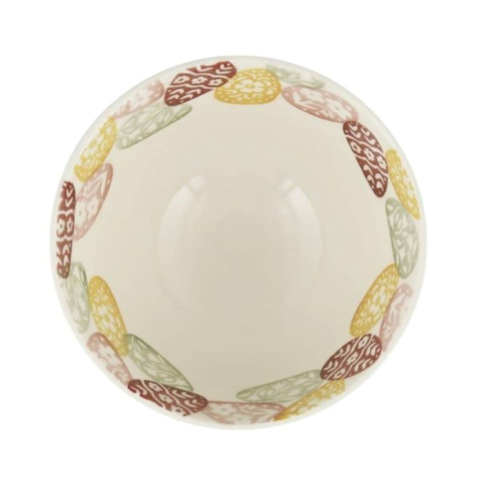 image 1 of Serving Bowl: 16cm Serving Bowl Emma Bridgewater Easter Eggs Medium Old Bowl, Ceramic White
