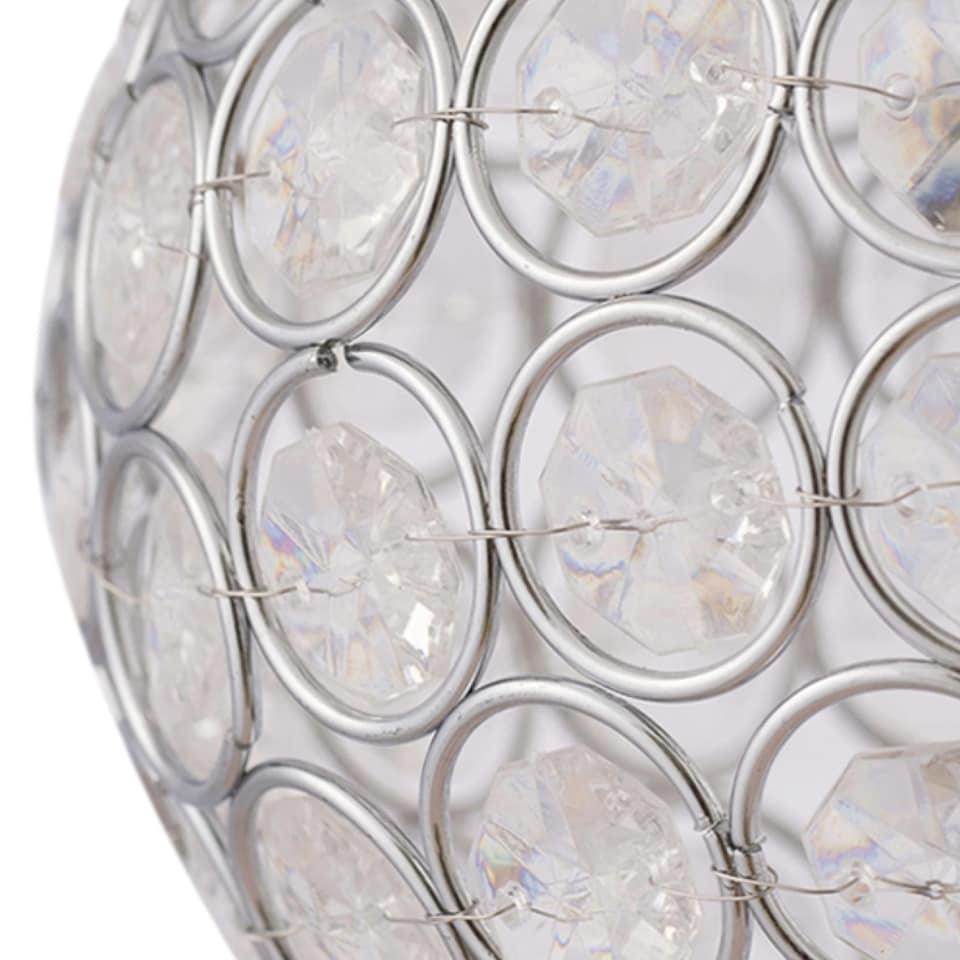 image 1 of Clear Jewelled Globe Light Shade | Chrome | Clear | Small | 1