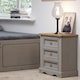 image 1 of Corona 3 Drawer Premium Bedside Table - Solid Pine Nightstand with Metal Hardware | Grey | Grey Wax | One Size | 1