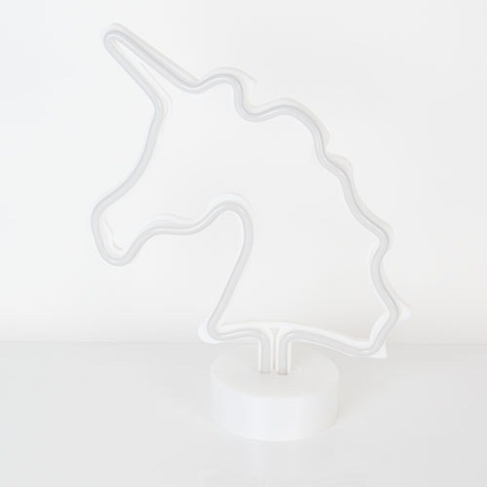 image 1 of Unicorn Shaped Neon Standing Light Centrepiece Table Decoration 30cm