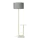 image 3 of ValueLights Tavel Brushed Gold Floor Lamp Grey Shade and Bulb