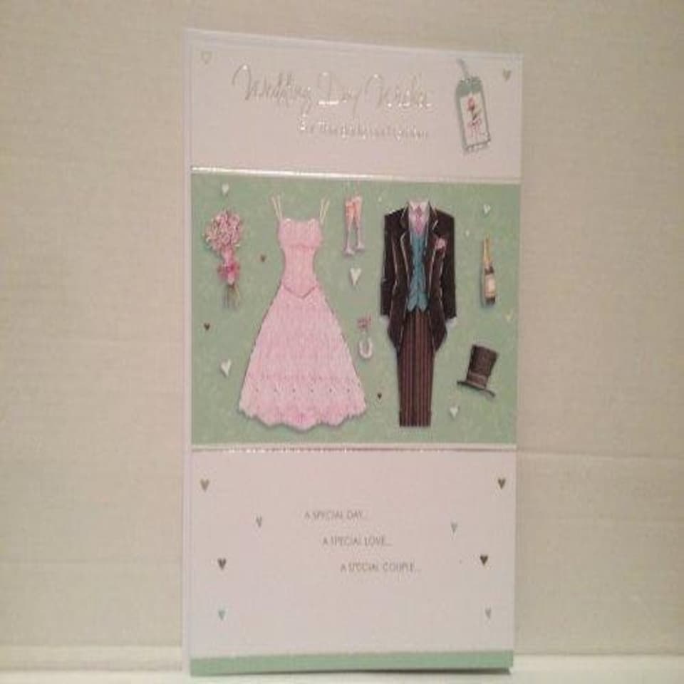 image 1 of Wedding Day Wishes For The Bride and Groom Wedding Card