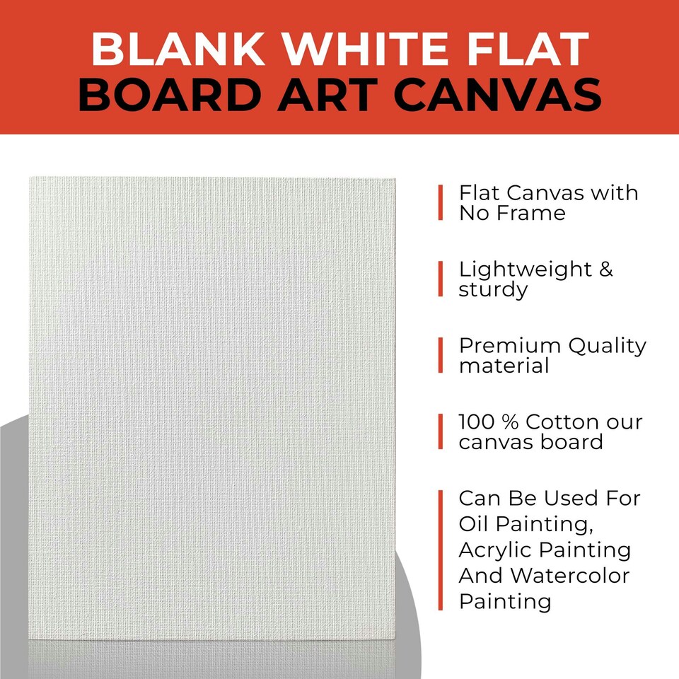 image 1 of 30x40cm Blank White Flat Stretched Board Art Canvas By Janrax