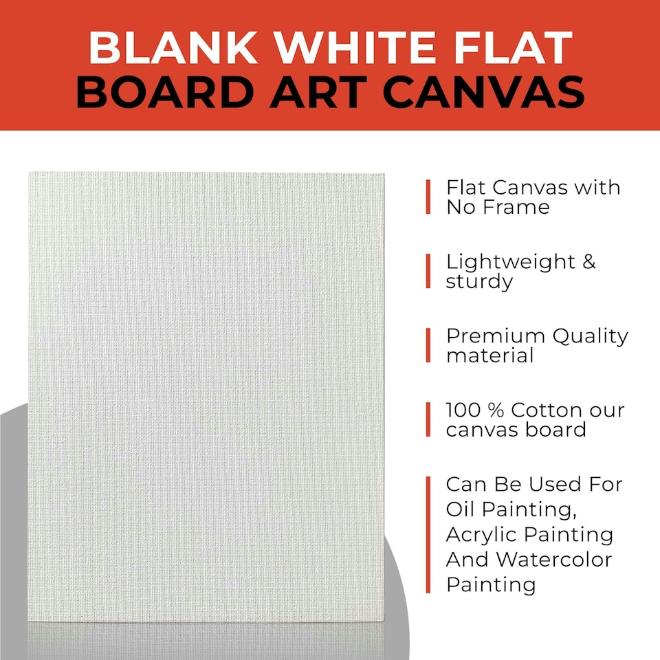 image 1 of 30x40cm Blank White Flat Stretched Board Art Canvas By Janrax