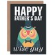 image 1 of Wise Guy Dad Owl Top Hat Bow Tie Fun Modern Fathers Day Card
