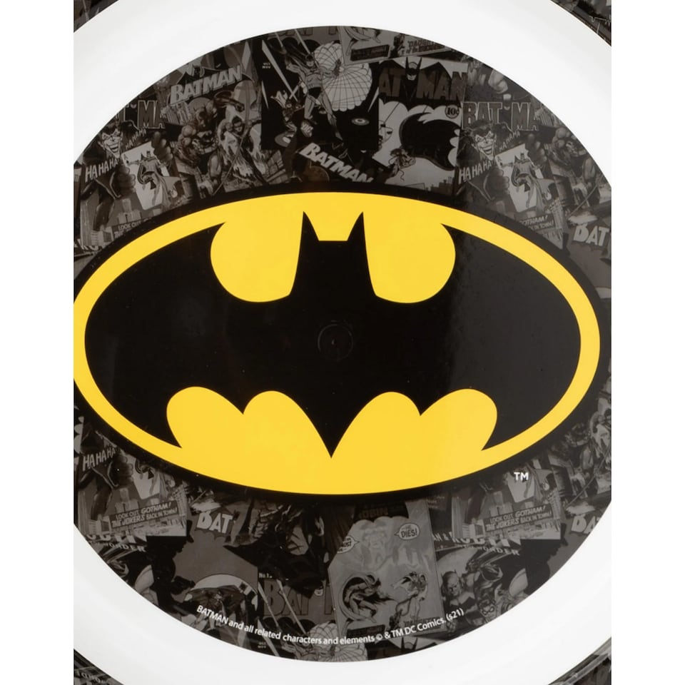 image 1 of Batman Childrens/Kids Tableware Set | Black | Black/White/Yellow | One Size | 1