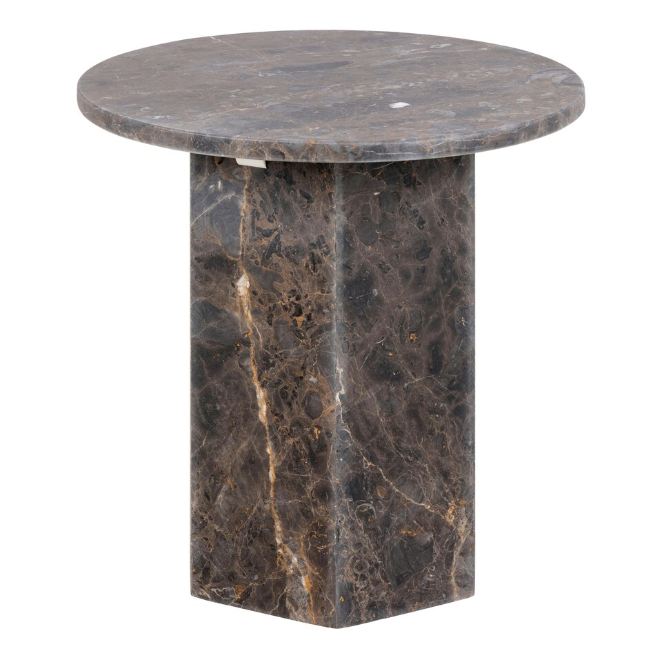 image 1 of Naxos Round Side Table In Marron Marble