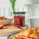image 5 of Argon Tableware Glass Jam Jars with Green Lids - 250ml - Pack of 6
