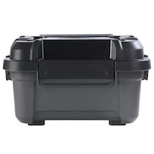 1 x 18 Litre Black Plastic Storage Bunker Trough Boxes/Tubs Ideal For DIY Use Complete With Lid Black