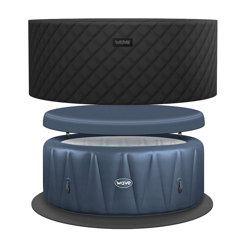 image 1 of Wave Atlantic 6 Person Inflatable Hot Tub, EnergySave Bundle, Navy