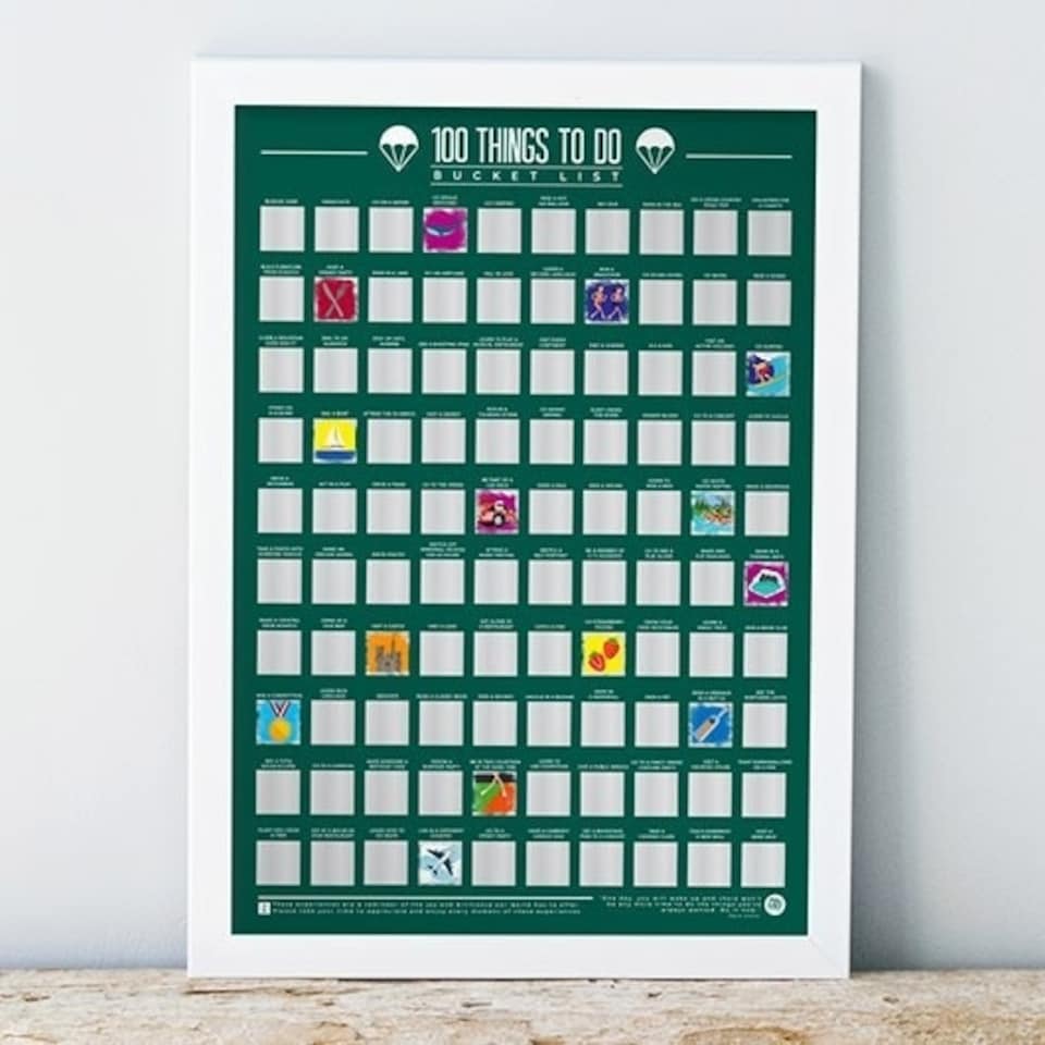 image 1 of Gift Republic 100 Things To Do Bucket List Scratch Poster