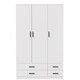 image 2 of 3 Door 4 Drawer Wardrobe With Hanging Rail And Storage Shelf | White | White Carcass & Door | 1