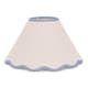 image 1 of ValueLights Florie Natural Small Taper Lamp Shade Scallop Blue Trim | Blue