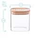 image 3 of Argon Tableware Square Glass Storage Jars with Wooden Lids - 680ml - Pack of 3