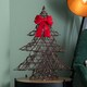 image 4 of 60cm Battery Operated Light up Christmas Tree with Red Bow & 60 Warm White LEDs