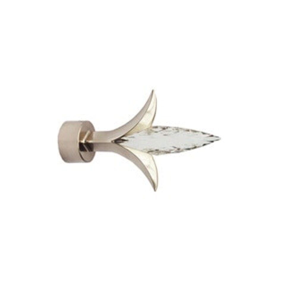 image 1 of 35mm Fixed Length Metal Curtain Pole Set Satin Silver Fleur de Lys Finial 90cm | Silver | Silver