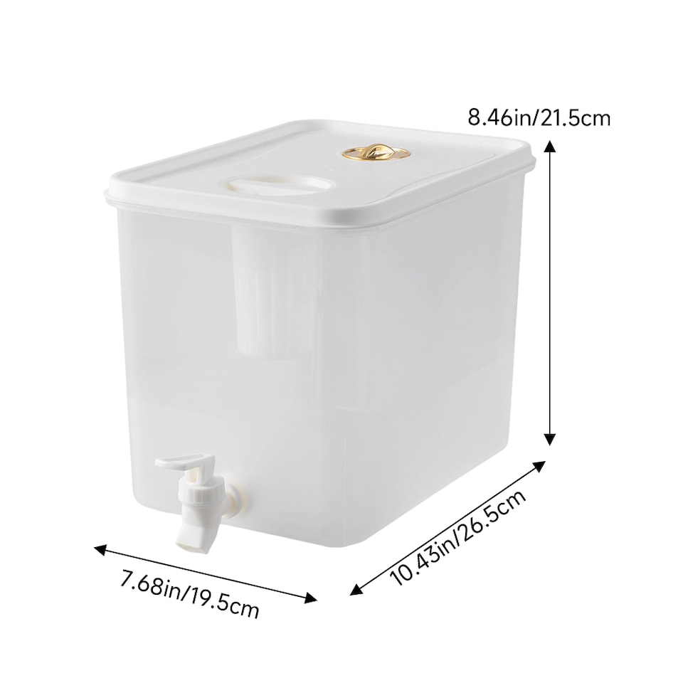 image 1 of Living and Home 10L Plastic Refrigerator Cold Water Drink Beverage Dispenser with Tap | Clear