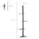 image 7 of PawHut 260cm Cat Tree Floor To Ceiling Adjustable Height, Grey