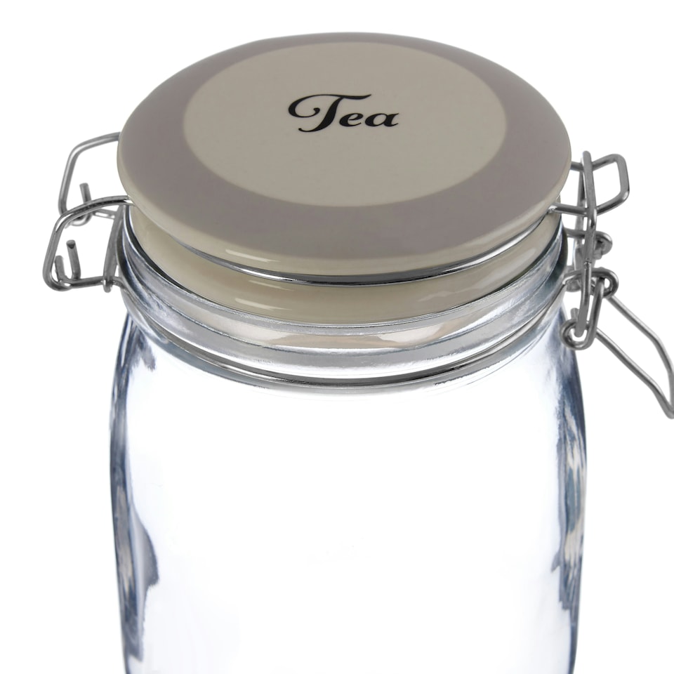 image 1 of Interiors By Premier Stylish Tea Storage Jar, Durable Glass Jar With Lid For Kitchen Counter, Versatile Airtight Storage Jar